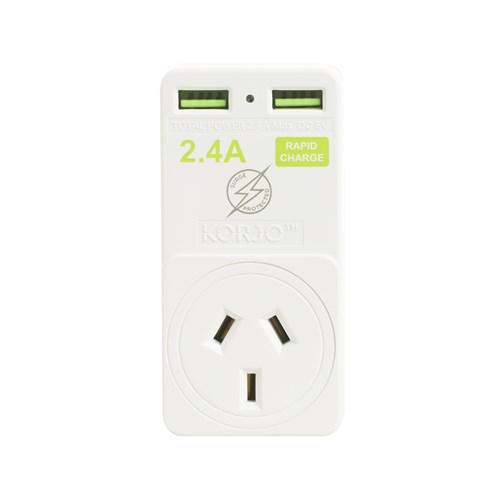 Korjo USB & Power Adaptor Home & Europe 2